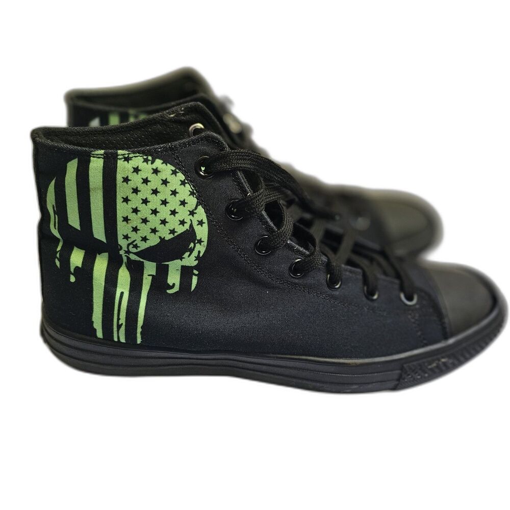 RAAD Marvel Punisher Men's Canvas Shoes Black Lime Size 12 Pre-Owned